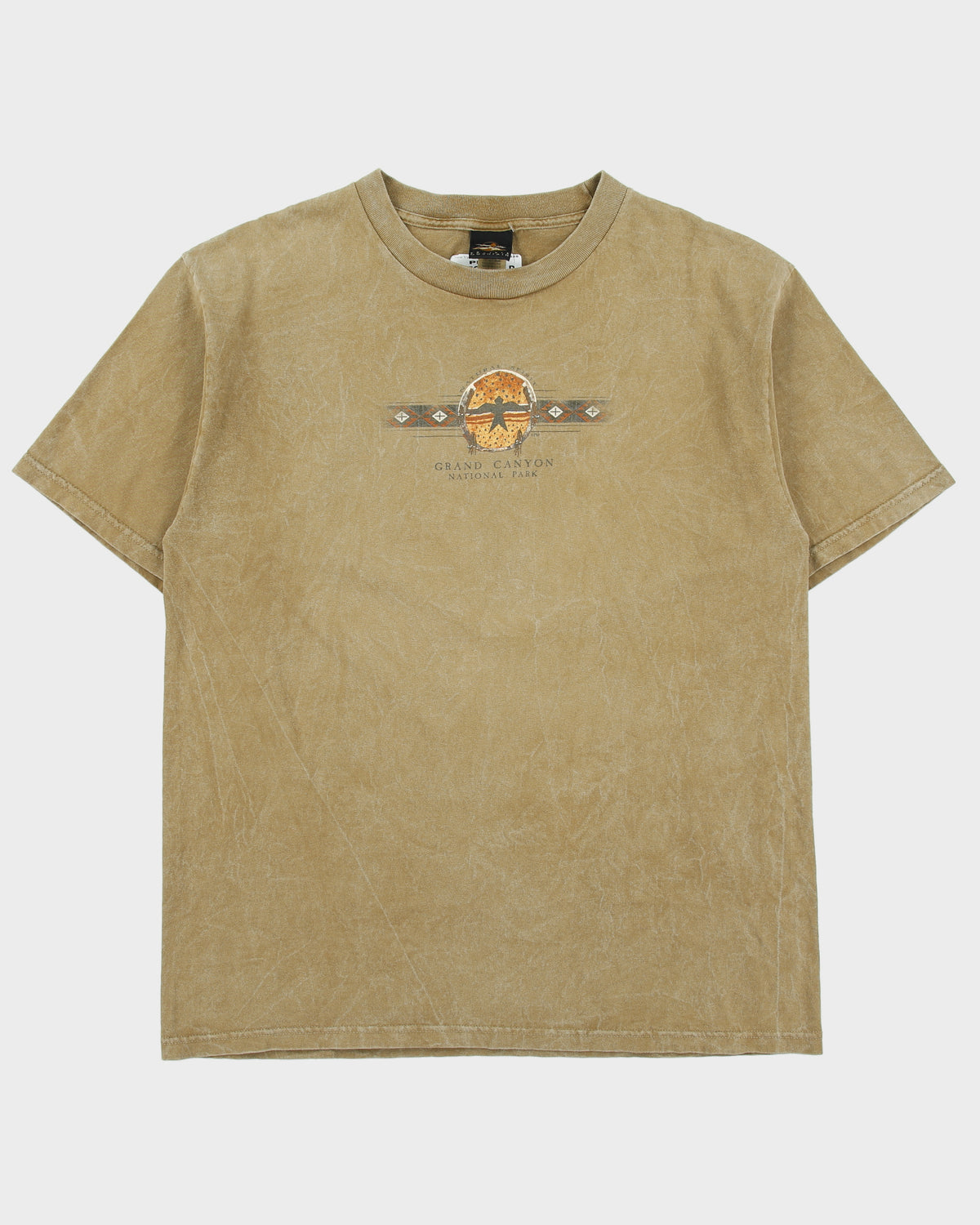 Vintage 1990s Prairie Mountain Khaki Grand Canyon Heavyweight Made In USA Crewneck T-Shirt - XL