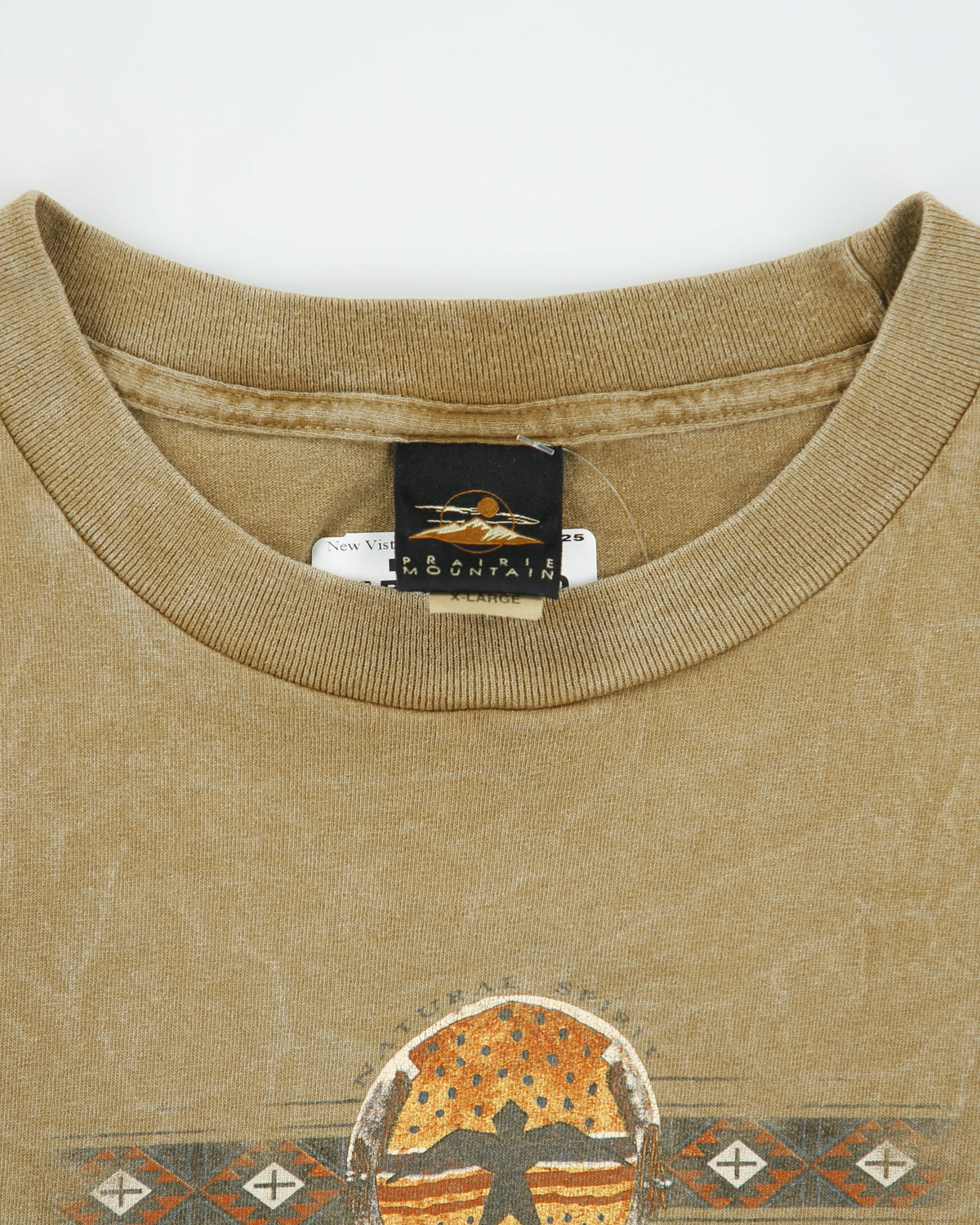 Vintage 1990s Prairie Mountain Khaki Grand Canyon Heavyweight Made In USA Crewneck T-Shirt - XL