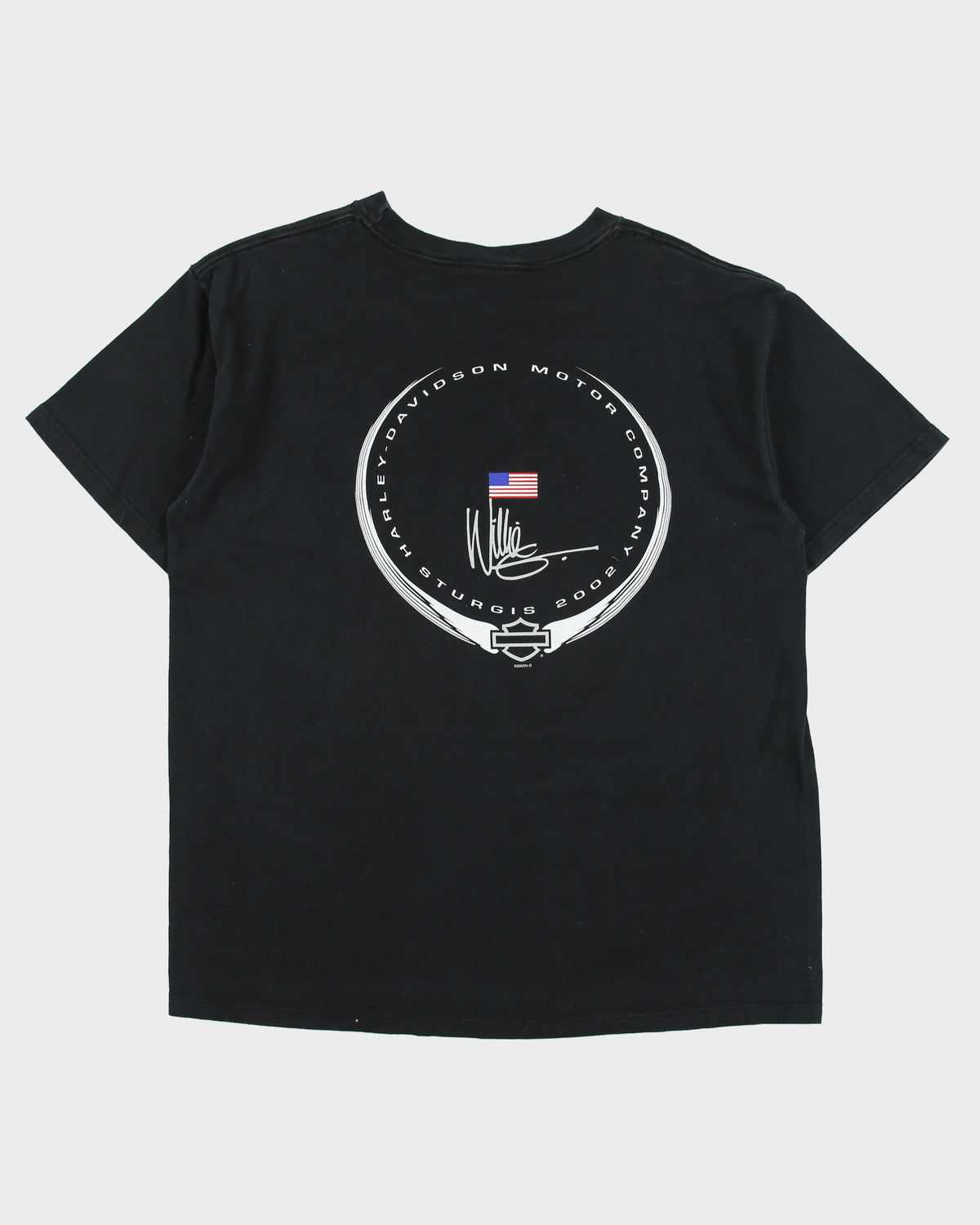 Vintage 2002 Y2K Harley Davidson Willie G Sturgis Black Hills Rally Heavyweight Holoubek Made In USA Crewneck Pocket T-Shirt - XL