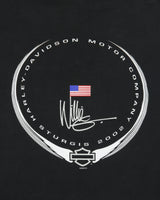 Vintage 2002 Y2K Harley Davidson Willie G Sturgis Black Hills Rally Heavyweight Holoubek Made In USA Crewneck Pocket T-Shirt - XL