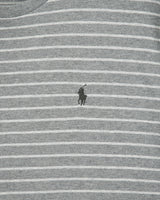 Vintage Polo Ralph Lauren Marl Grey Striped Heavyweight Single Stitch Crewneck T-Shirt - XL