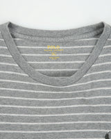 Vintage Polo Ralph Lauren Marl Grey Striped Heavyweight Single Stitch Crewneck T-Shirt - XL