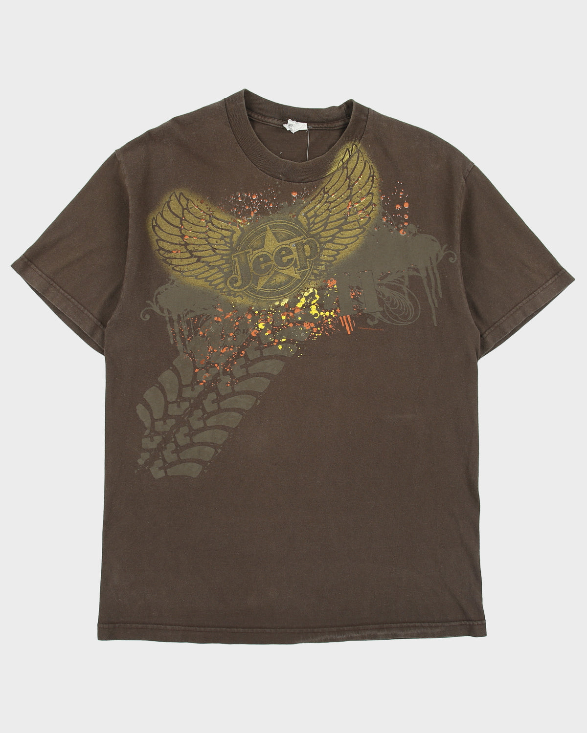 Vintage Y2K JEEP Chrysler Heavyweight Graphic Crewneck T-Shirt - L
