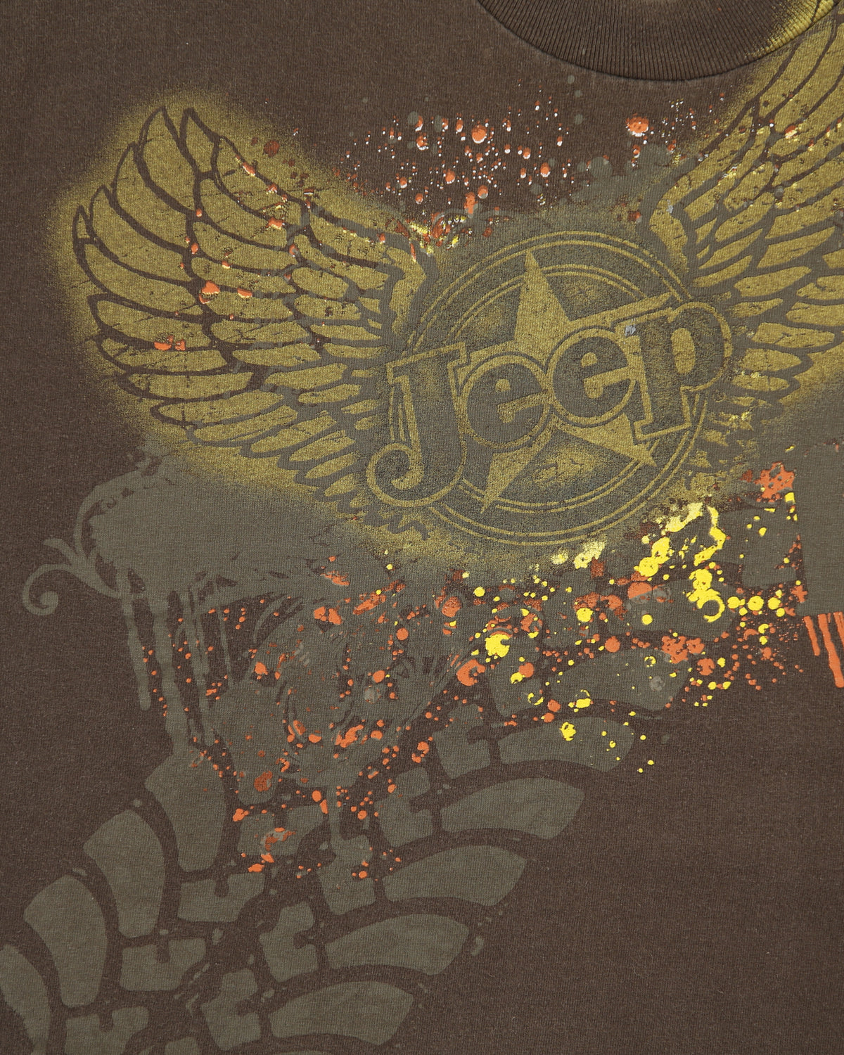 Vintage Y2K JEEP Chrysler Heavyweight Graphic Crewneck T-Shirt - L