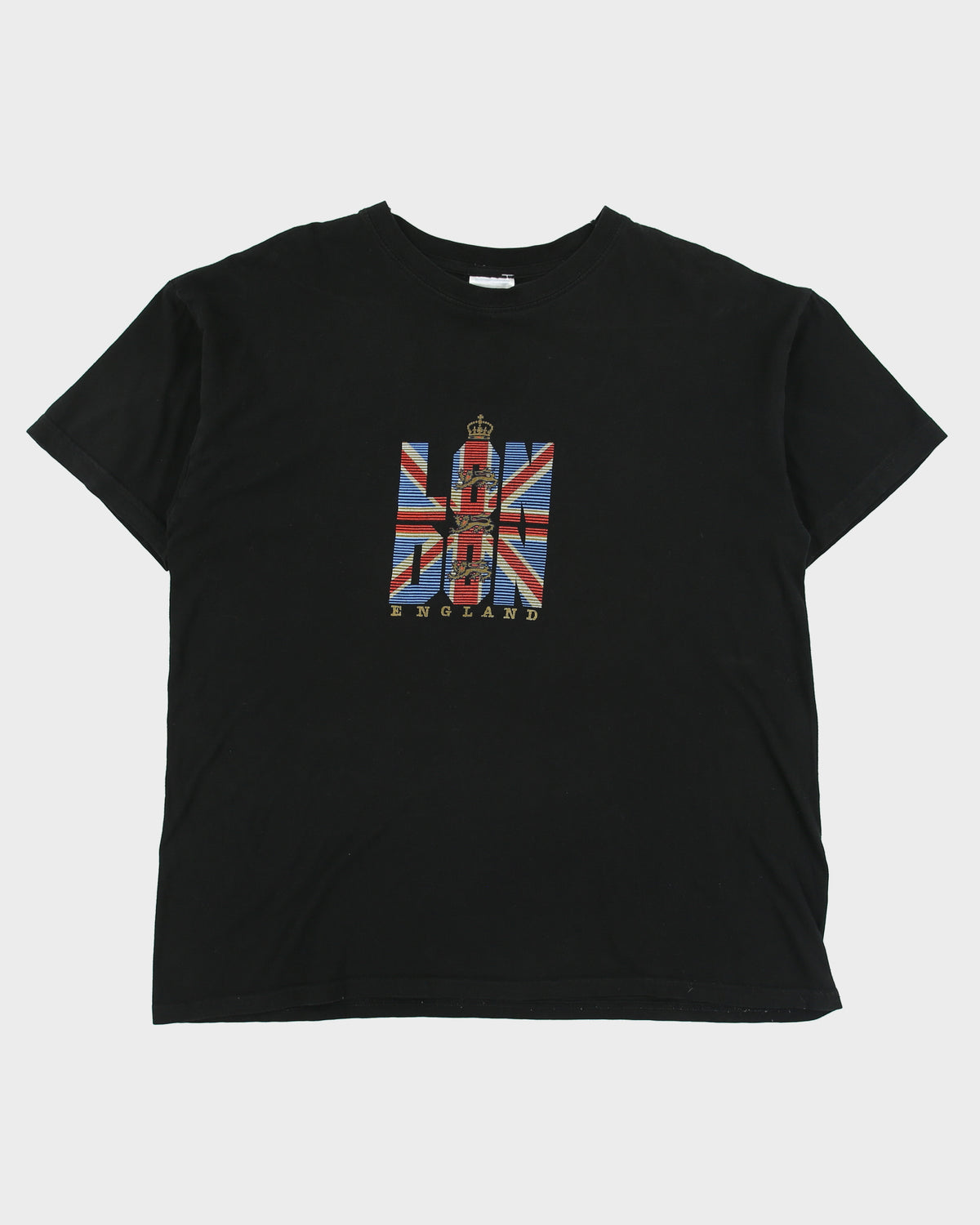 Vintage Y2K 00s London England Heavyweight Union Jack Crewneck T-Shirt - L