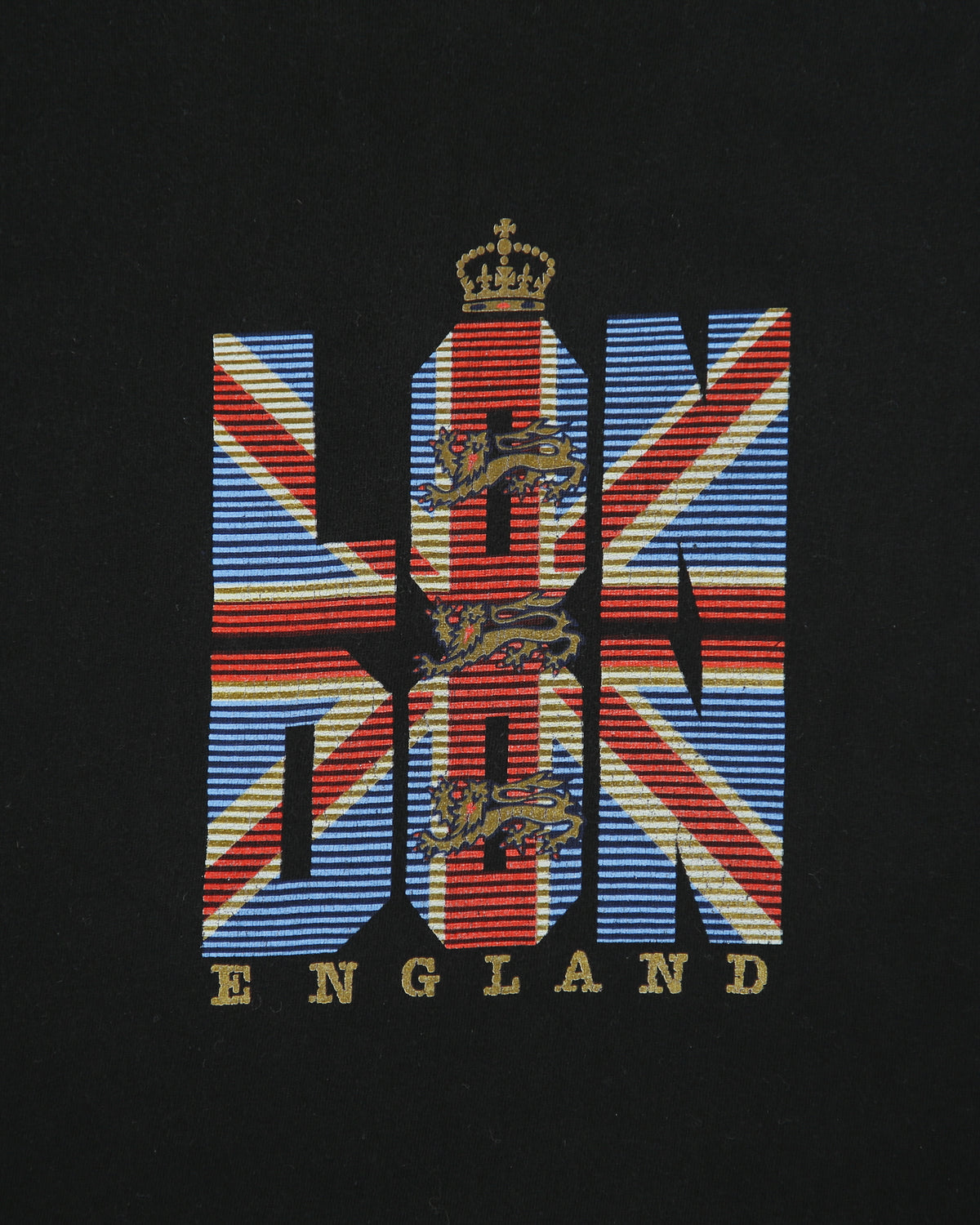 Vintage Y2K 00s London England Heavyweight Union Jack Crewneck T-Shirt - L