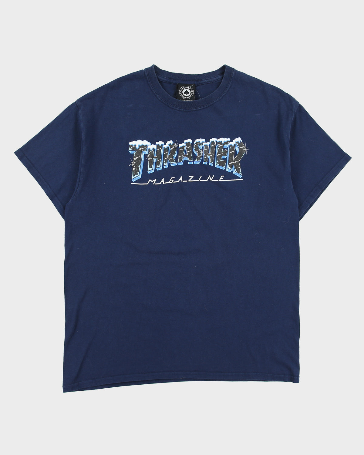Vintage Thrasher Magazine Navy Ice Heavyweight Crewneck T-Shirt - L