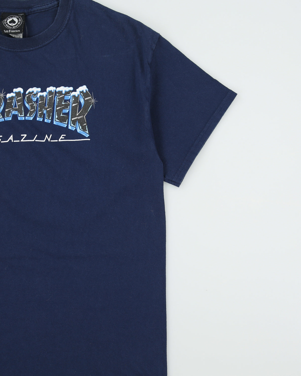 Vintage Thrasher Magazine Navy Ice Heavyweight Crewneck T-Shirt - L