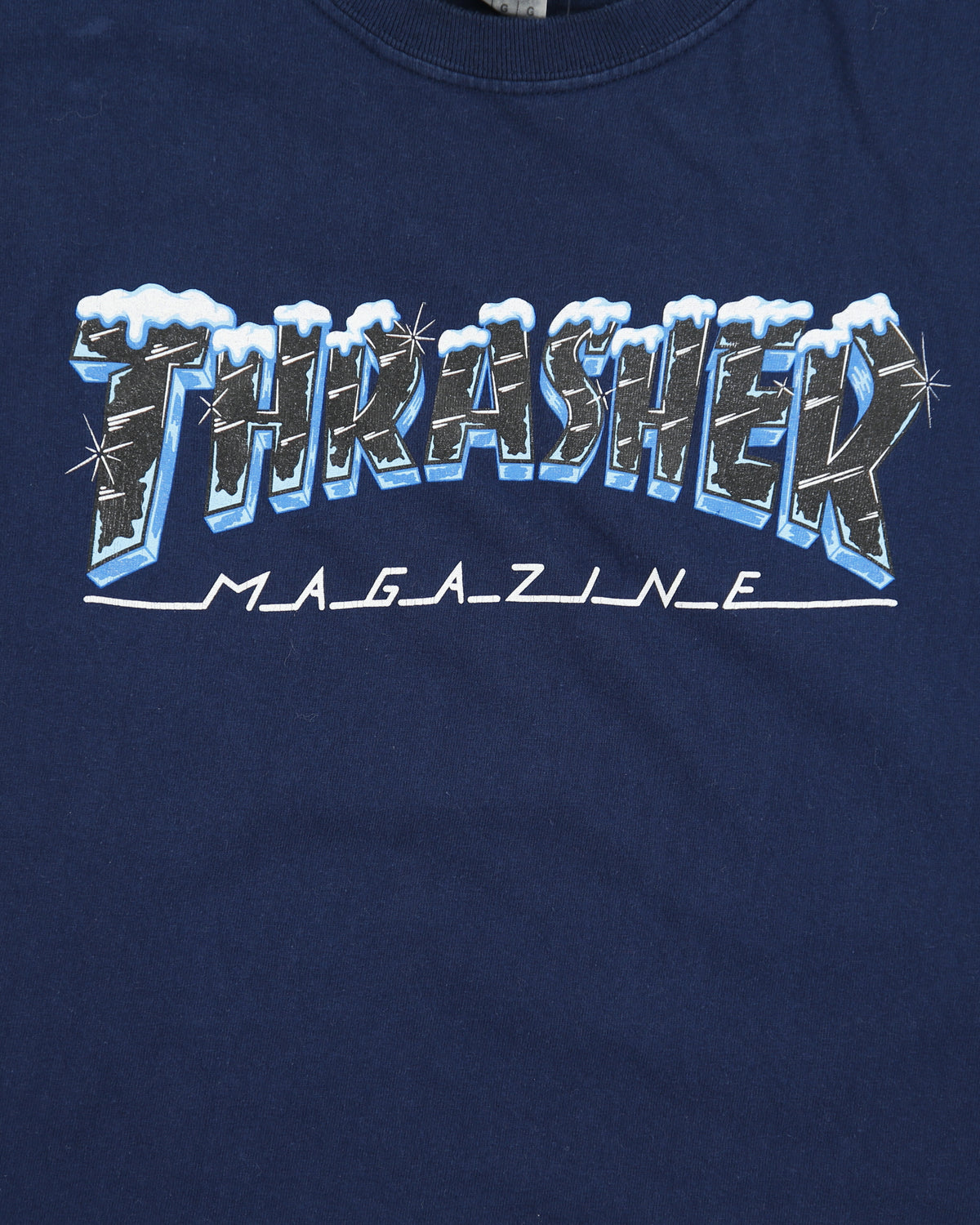 Vintage Thrasher Magazine Navy Ice Heavyweight Crewneck T-Shirt - L