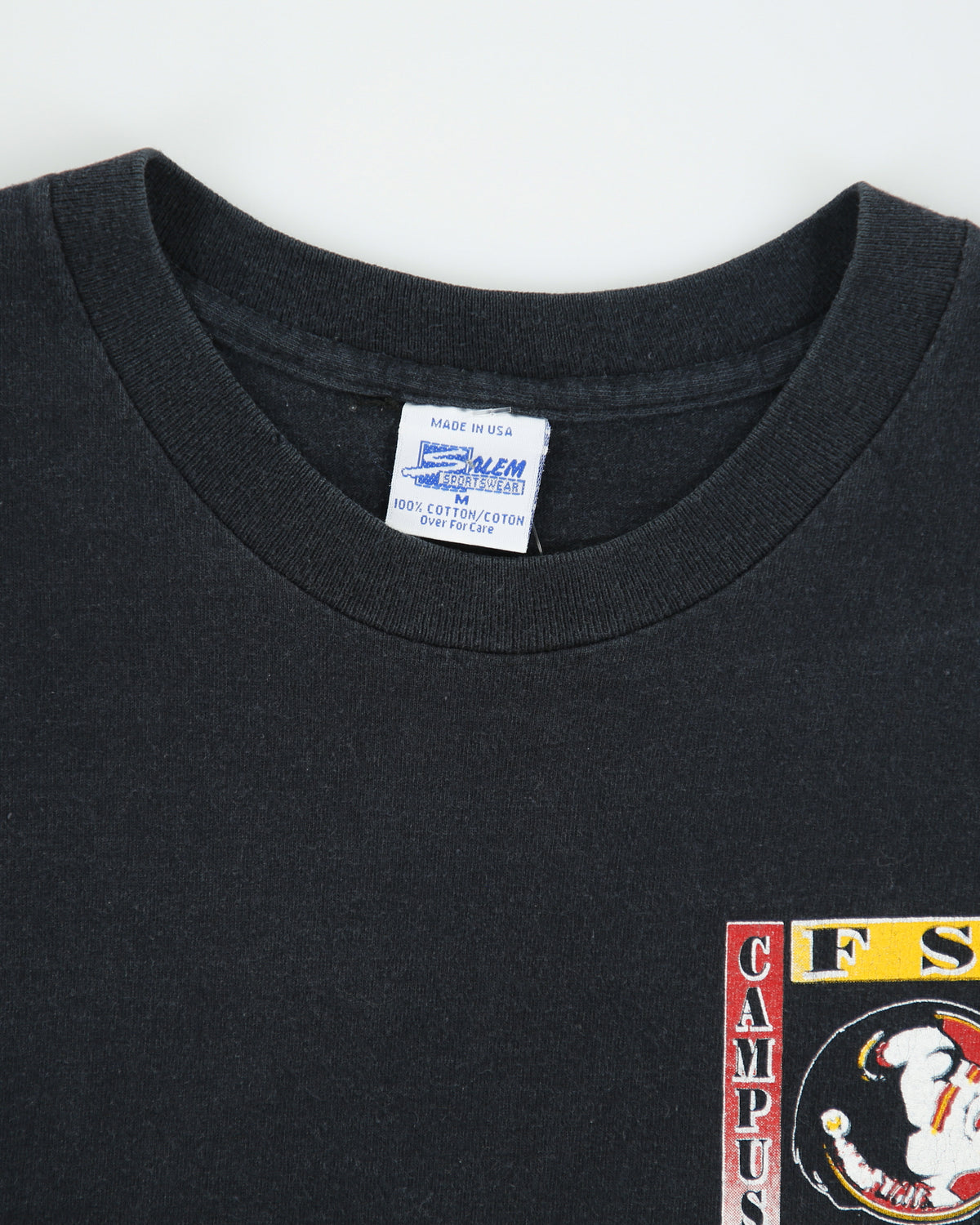 Vintage 1993 Florida State University Seminoles Football Heavyweight Salem Single Stitch Made In USA NCAA Crewneck T-Shirt - M