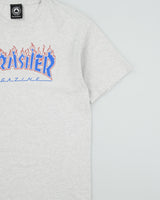 Vintage Thrasher Magazine Marl Grey Flames Heavyweight Crewneck T-Shirt - L