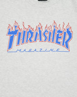 Vintage Thrasher Magazine Marl Grey Flames Heavyweight Crewneck T-Shirt - L