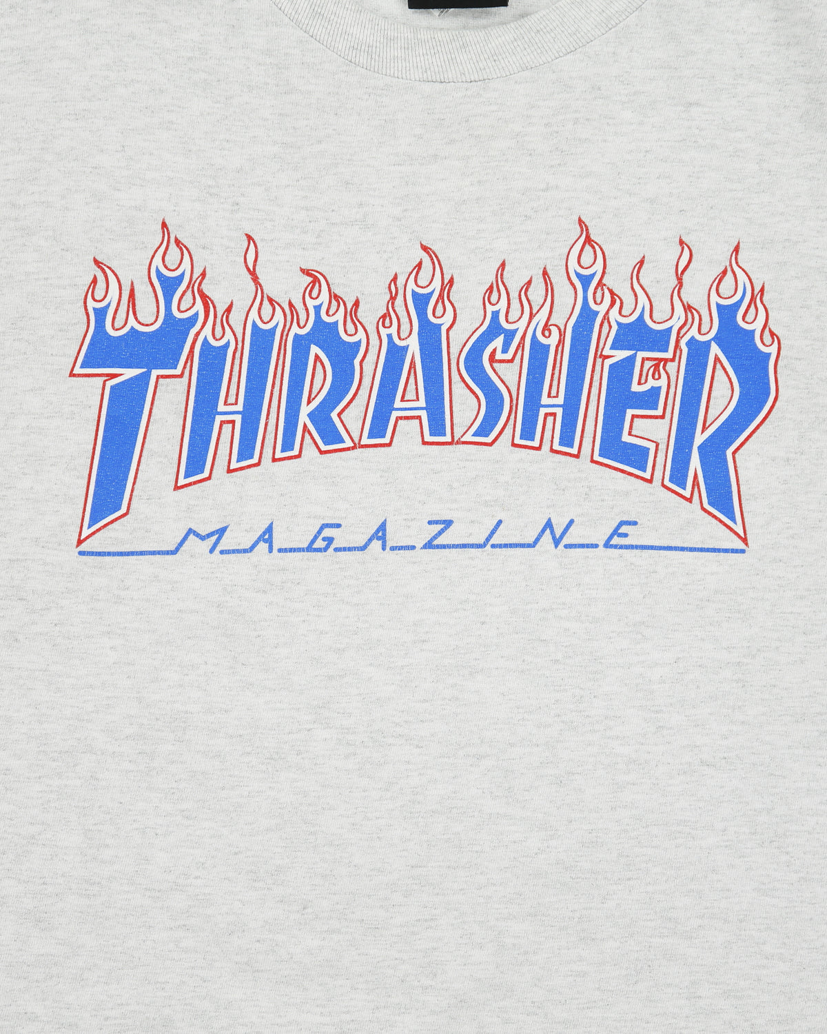 Vintage Thrasher Magazine Marl Grey Flames Heavyweight Crewneck T-Shirt - L