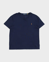 Polo Ralph Lauren Navy Heavyweight Single Stitch Custom Slim Fit Crewneck T-Shirt - L