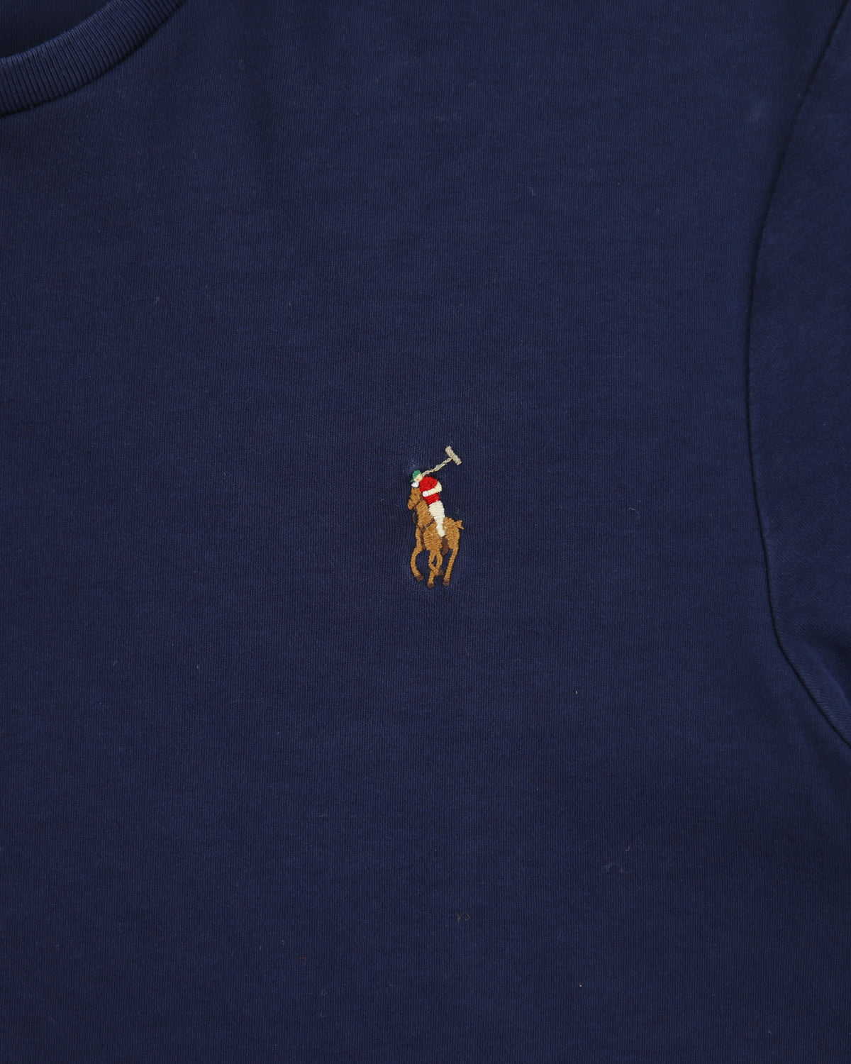 Polo Ralph Lauren Navy Heavyweight Single Stitch Custom Slim Fit Crewneck T-Shirt - L