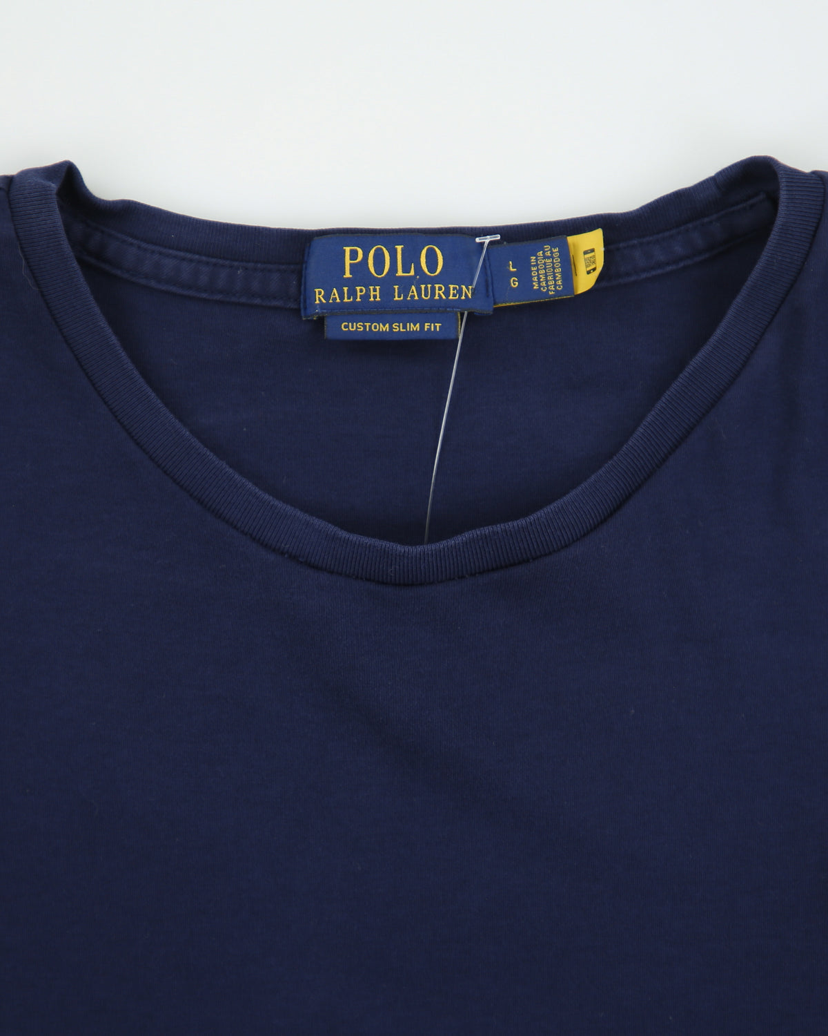 Polo Ralph Lauren Navy Heavyweight Single Stitch Custom Slim Fit Crewneck T-Shirt - L
