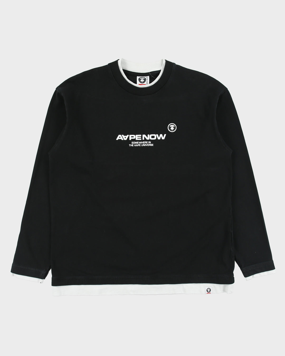 Aape By A Bathing Ape Heavyweight Layered Aape Now Long Sleeve Crewneck T-Shirt - M