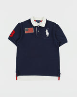 Vintage Polo Ralph Lauren Big Pony USA Two-Tone Short Sleeve Polo Shirt - XS