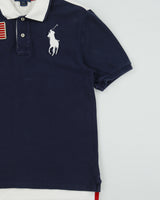 Vintage Polo Ralph Lauren Big Pony USA Two-Tone Short Sleeve Polo Shirt - XS