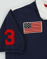 Vintage Polo Ralph Lauren Big Pony USA Two-Tone Short Sleeve Polo Shirt - XS