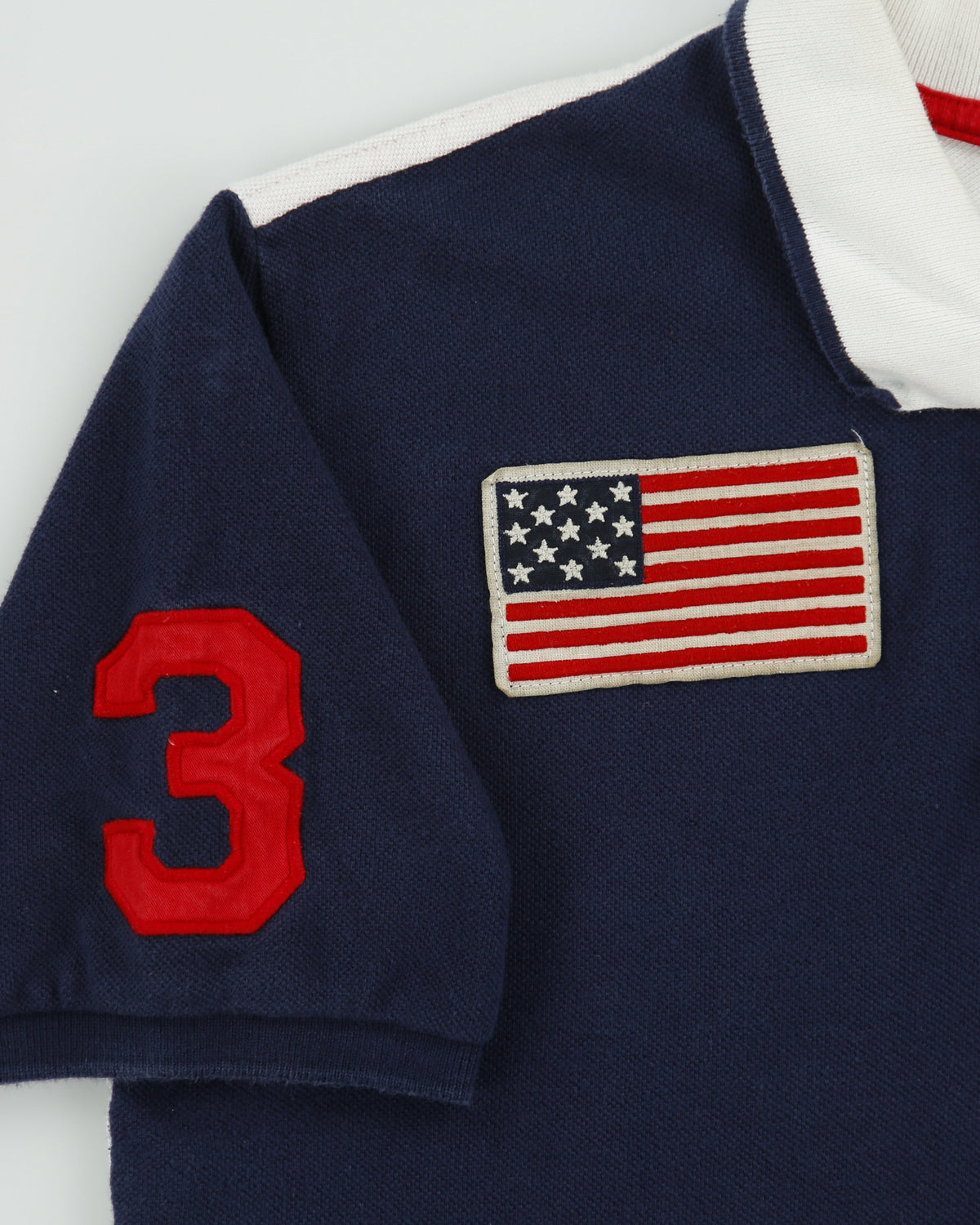 Vintage Polo Ralph Lauren Big Pony USA Two-Tone Short Sleeve Polo Shirt - XS