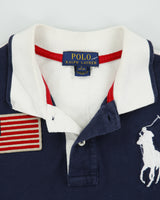 Vintage Polo Ralph Lauren Big Pony USA Two-Tone Short Sleeve Polo Shirt - XS
