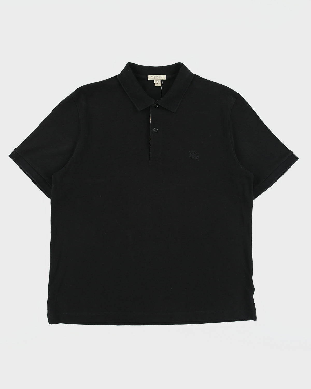 Vintage Burberry Brit Nova Check Placket Classic Logo Short Sleeve Polo Shirt - XL