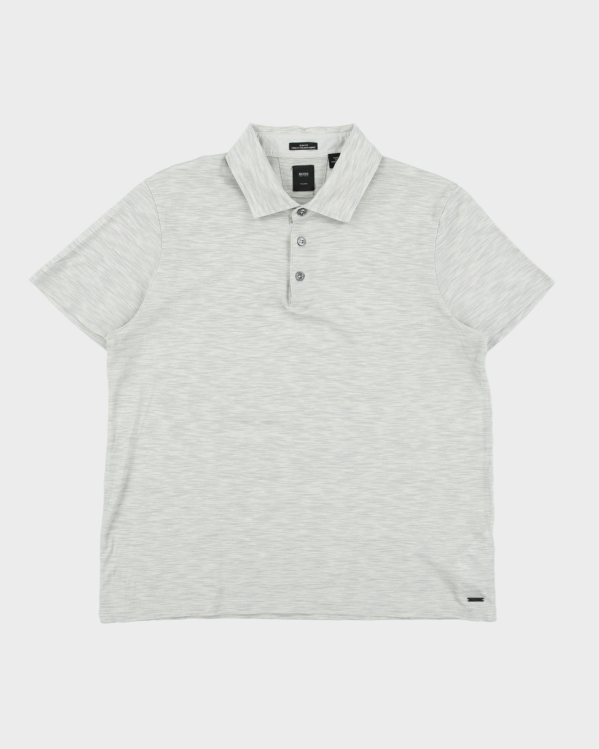 Hugo Boss Tailored Marl Grey Pryde Slim Fit Short Sleeve Polo Shirt - XL