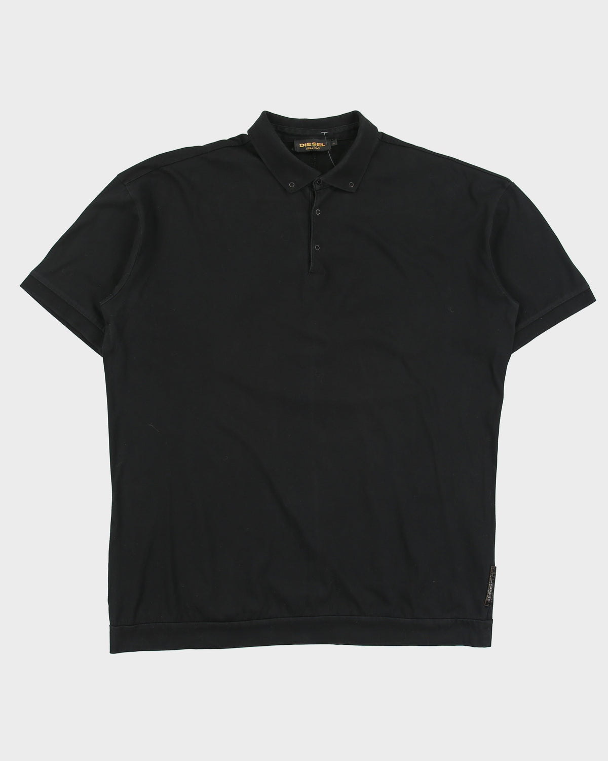 Vintage Y2K 00s Diesel Black Label Snap Button Short Sleeve Polo Shirt - XL