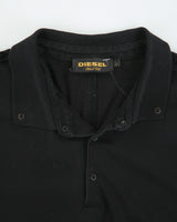 Vintage Y2K 00s Diesel Black Label Snap Button Short Sleeve Polo Shirt - XL