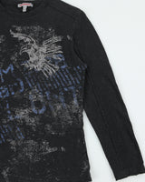 Vintage Y2K 00s Redsquad Heavyweight Raw Long Sleeve Crewneck T-Shirt - S