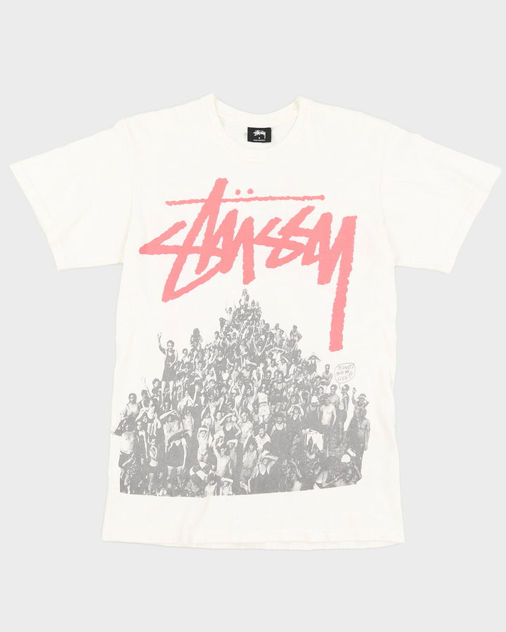 Stussy "Yo Vinny, How Ya Livin'?" White T-Shirt - S