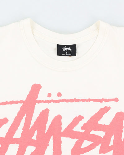 Stussy "Yo Vinny, How Ya Livin'?" White T-Shirt - S