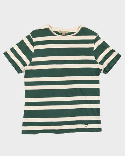 Burberry Green / White Striped T-Shirt - M