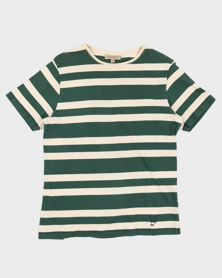 Burberry Green / White Striped T-Shirt - M
