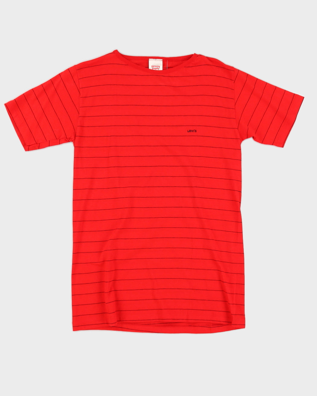 Vintage 70s Levi's Red &amp; Black Striped T-Shirt - M
