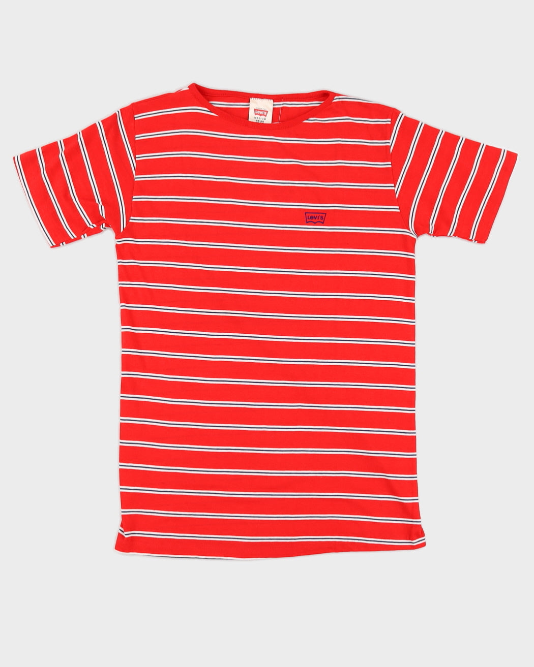 Vintage 70s Levi's Red &amp; Navy Striped T-Shirt - M