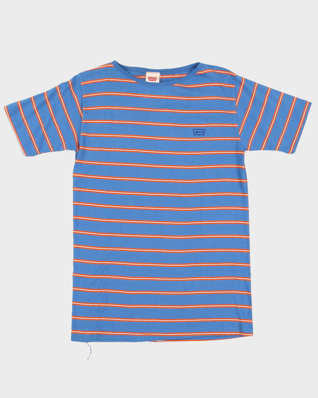 Vintage 70s Levi's Blue &amp; Orange Striped T-Shirt - M