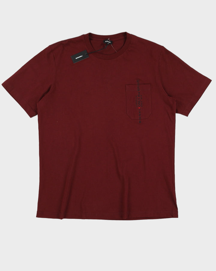 Diesel Maroon Pocket T-Shirt - XL