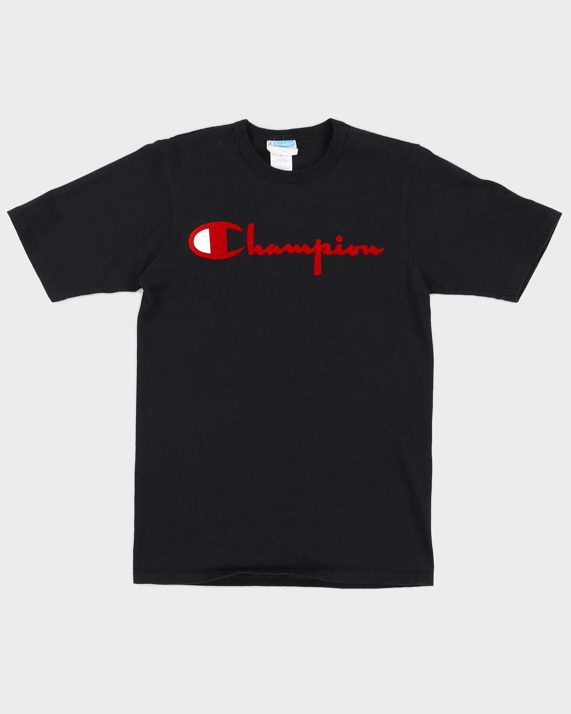 Black Champion Velvet Logo T-Shirt - S