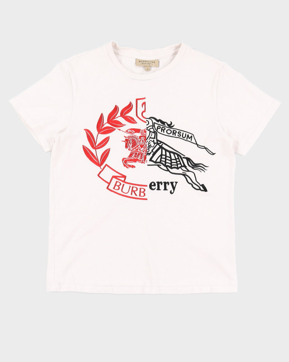 White Burberry T-Shirt - M