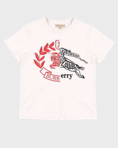 White Burberry T-Shirt - M
