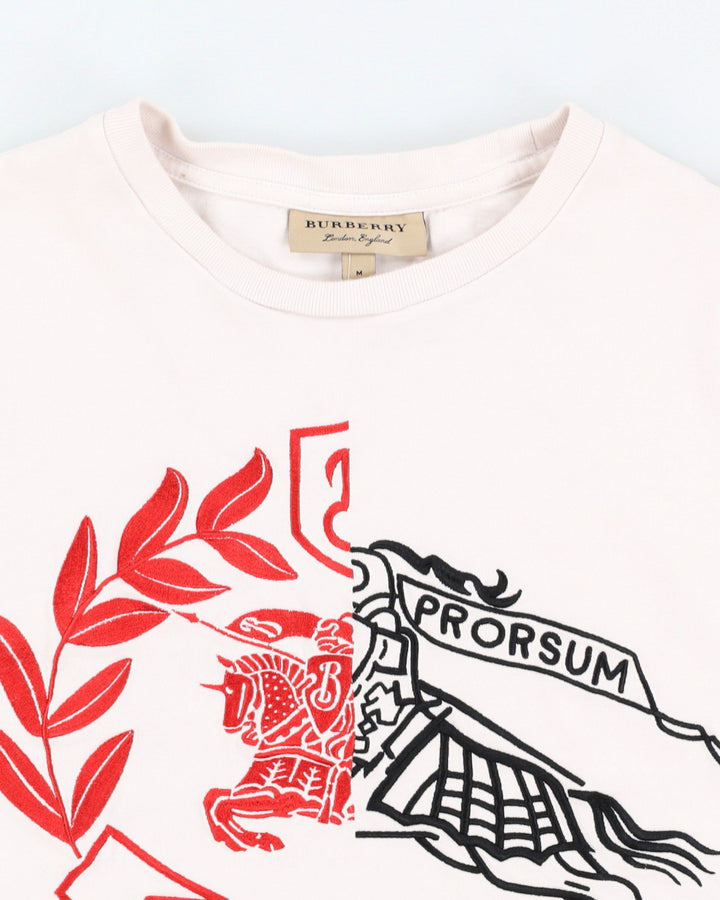 White Burberry T-Shirt - M