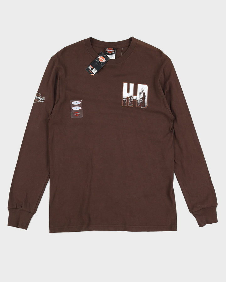 Harley Davidson Vancouver Canada Brown Long Sleeved T-Shirt Deadstock With Tags - M