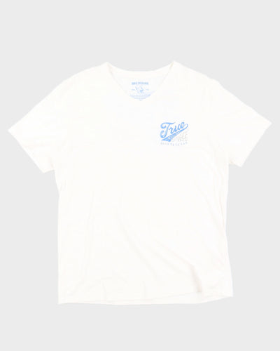 True Religion White V Neck White T-Shirt - L