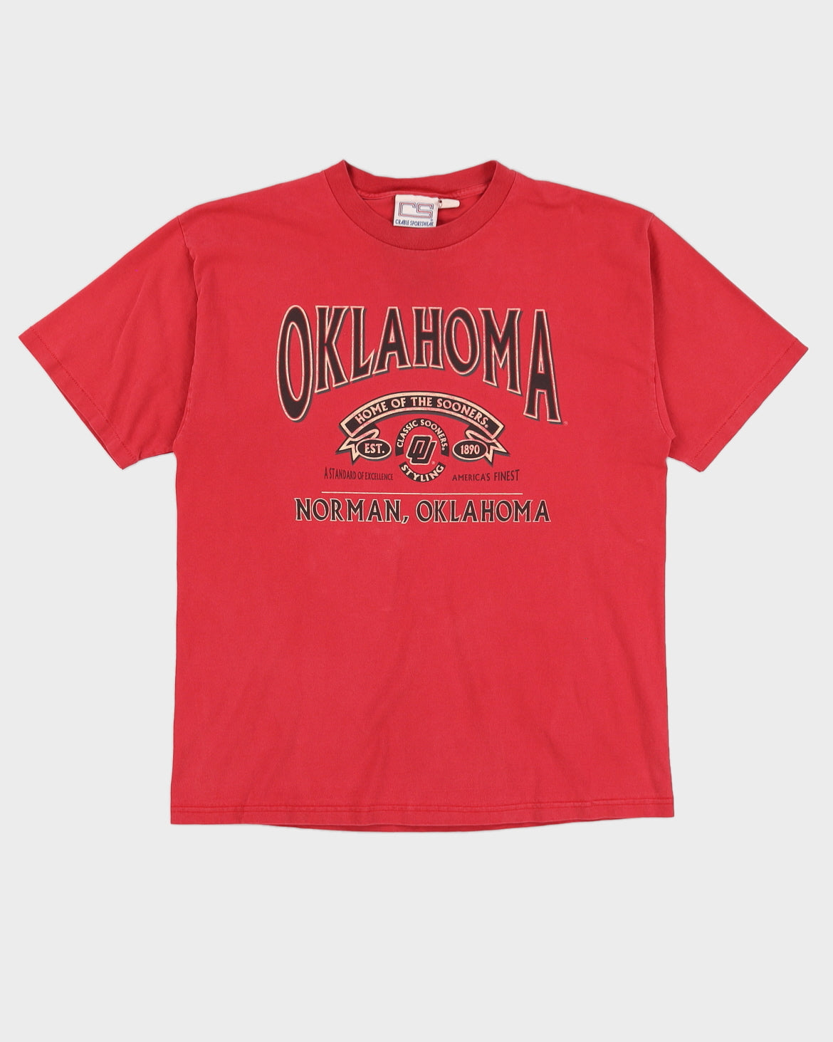 Oklahoma Red Single Stitch T-Shirt - L