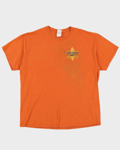 Y2K 00s Hawaii Doubled Sided Orange T-Shirt - XL