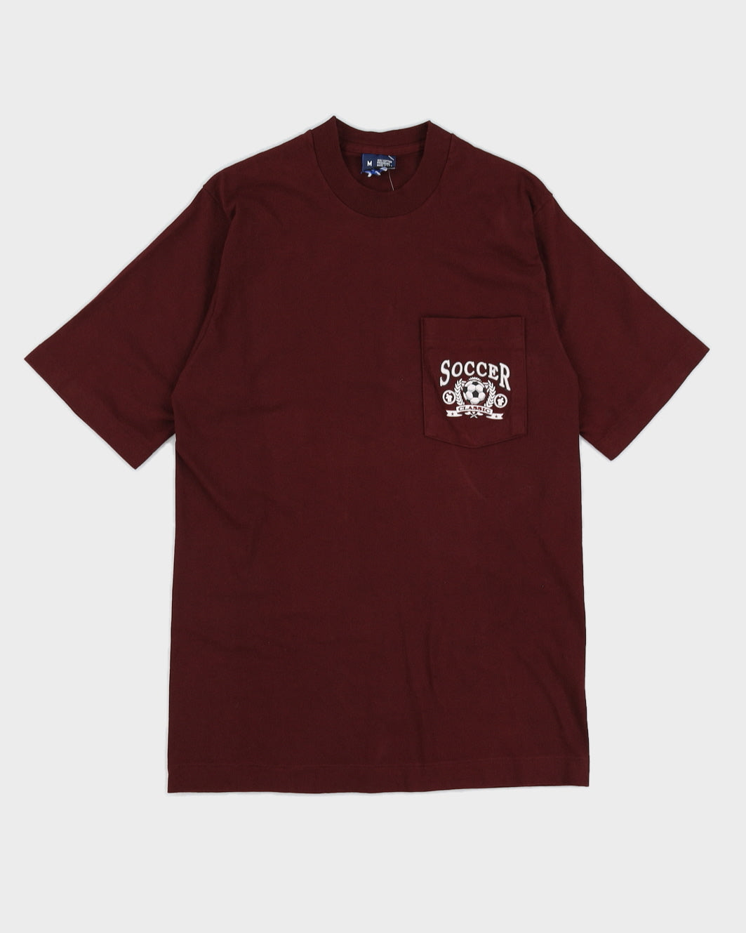 Vintage 90s Soccer Classic Maroon T-Shirt - M