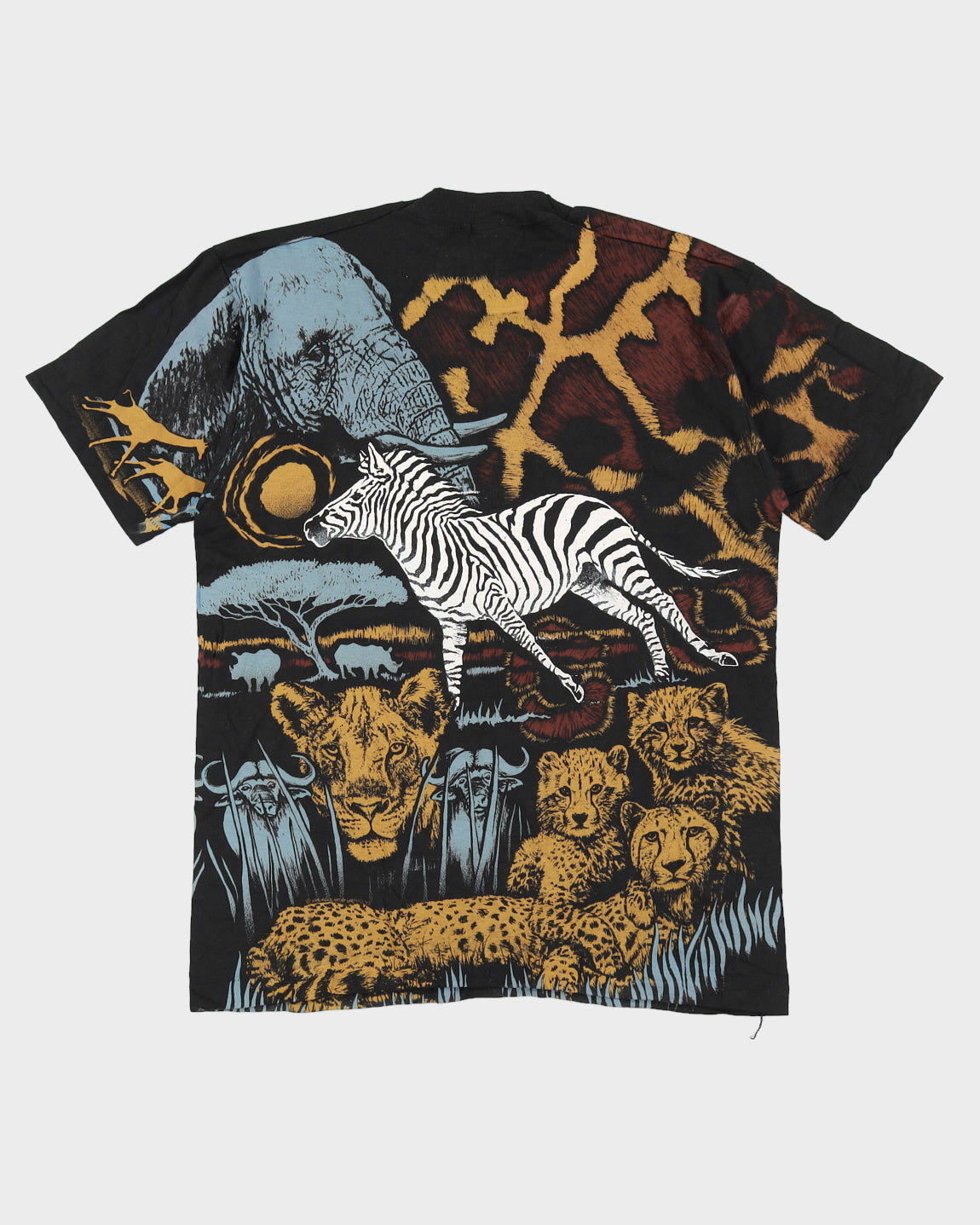 Vintage 90s Fruit Of The Loom Animal Print T-Shirt - L