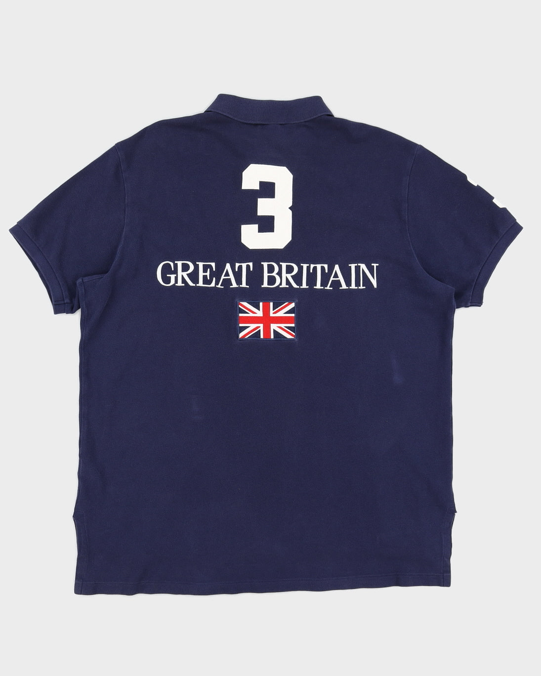 Vintage 90s Ralph Lauren Great Britain Blue Polo Shirt - M
